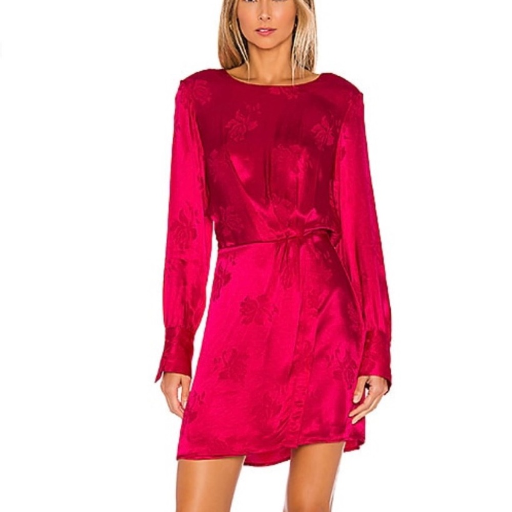 NWT REVOLVE pink floral jacquard dress